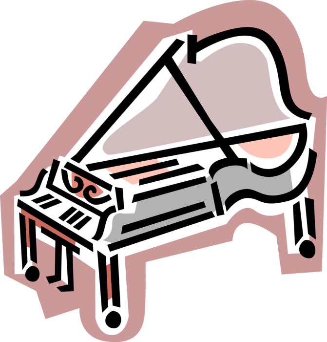 Vector Illustration of Grand Piano Keyboard Musical Instrument