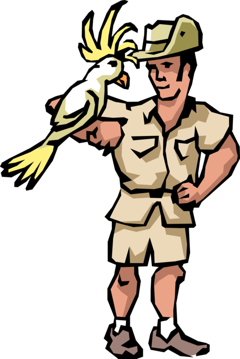 Vector Illustration of Australia the Land Down Under Tourism Tour Guide with Cockatoo Parrot Bird