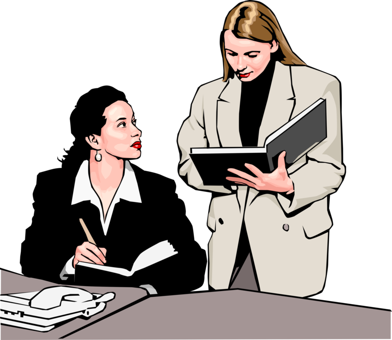Vector Illustration of Business Colleagues in Office Meeting