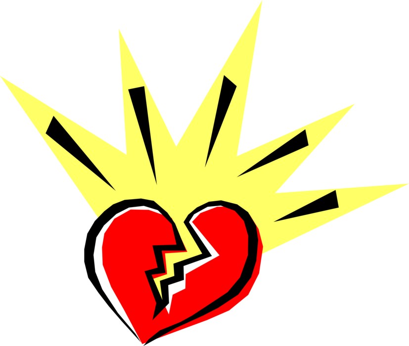 Vector Illustration of Broken Heart the Result of Intimate Relationship Breakup