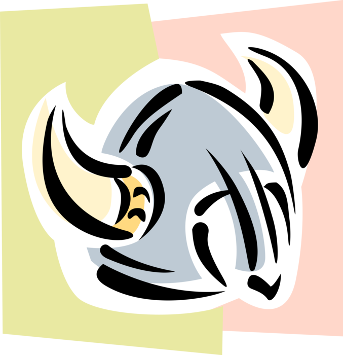 Vector Illustration of Norwegian and Danish Viking Helmet