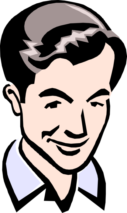 Vector Illustration of 1950's Vintage Style Schoolboy Smiling