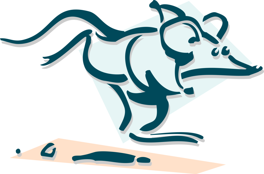 Vector Illustration of Rodent Mouse Running