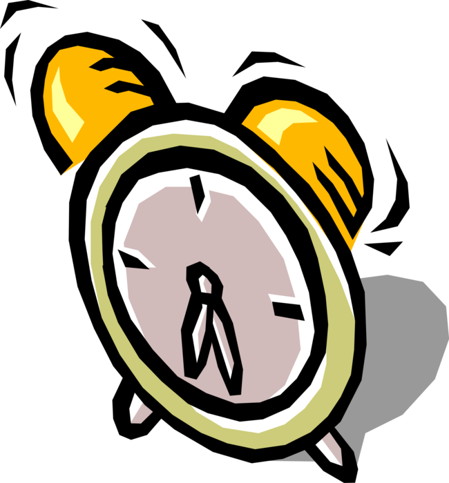 Vector Illustration of Alarm Clock Ringing Its Morning Wake-Up Call