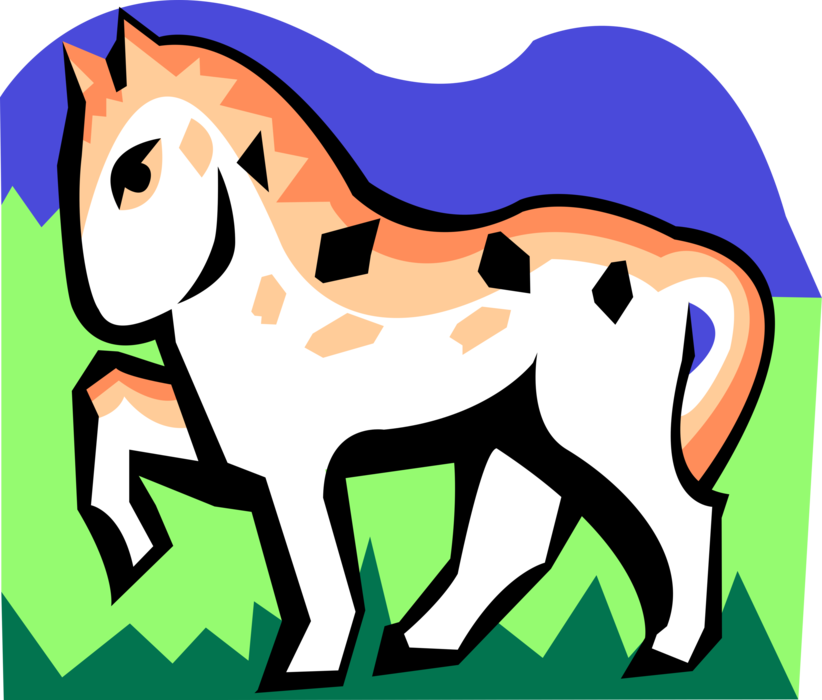 Vector Illustration of Quadruped Equine Horse