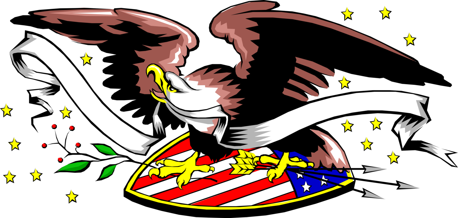 Vector Illustration of United States American Bald Eagle Bird of Prey