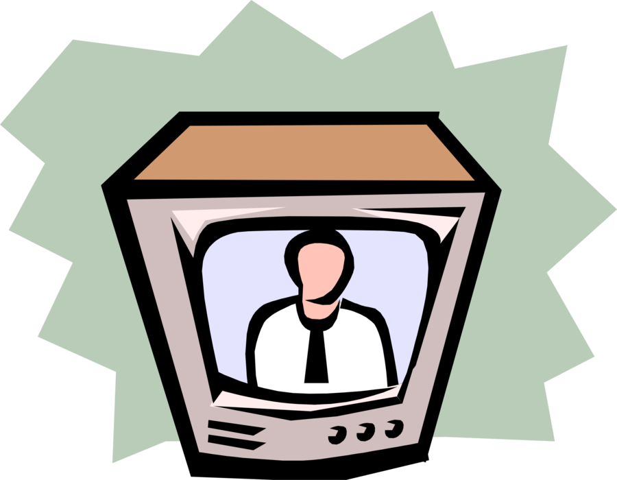 Vector Illustration of Television or TV Set Mass Medium, for Entertainment, Education, News, and Advertising