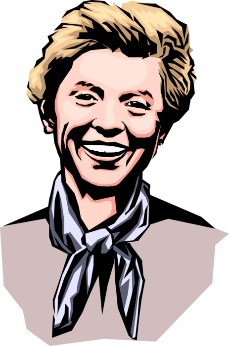 Vector Illustration of Happy Smiling Woman