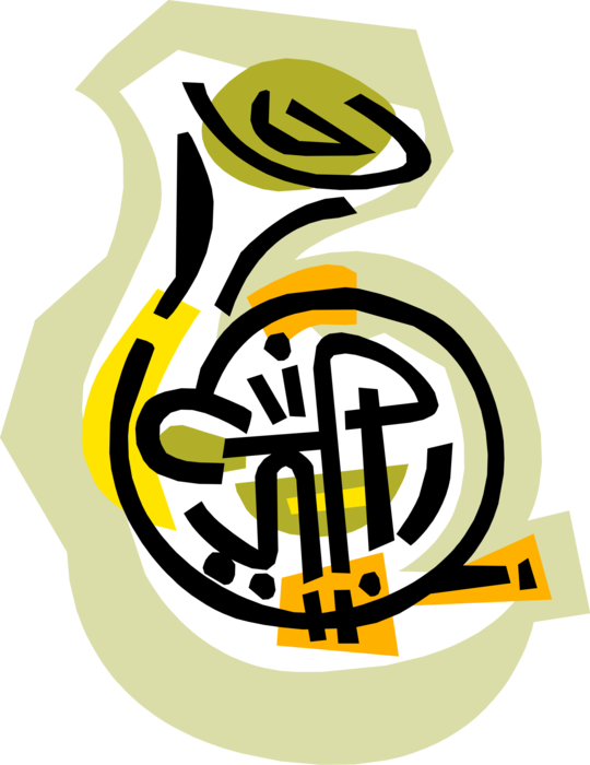 Vector Illustration of Tuba Large Brass Low-Pitched Musical Instrument Serves as Bass in Orchestra