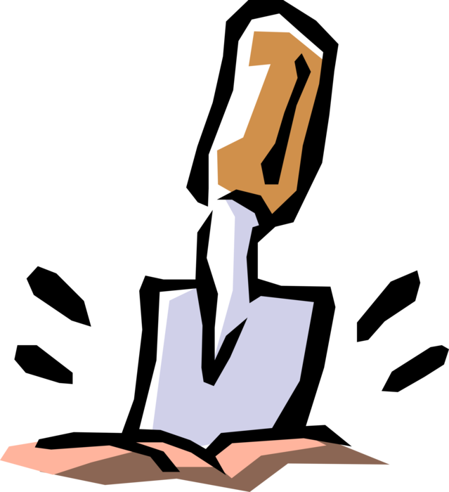 Vector Illustration of Garden Tool Digging Spade or Small Trowel