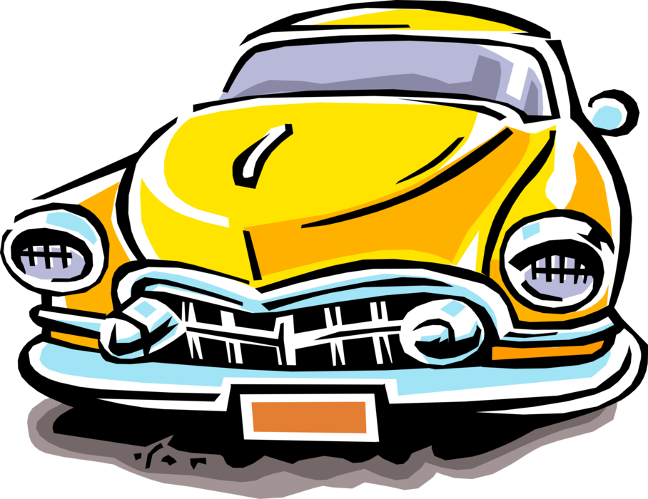 Vector Illustration of Late Model Automobile Car Motor Vehicle 