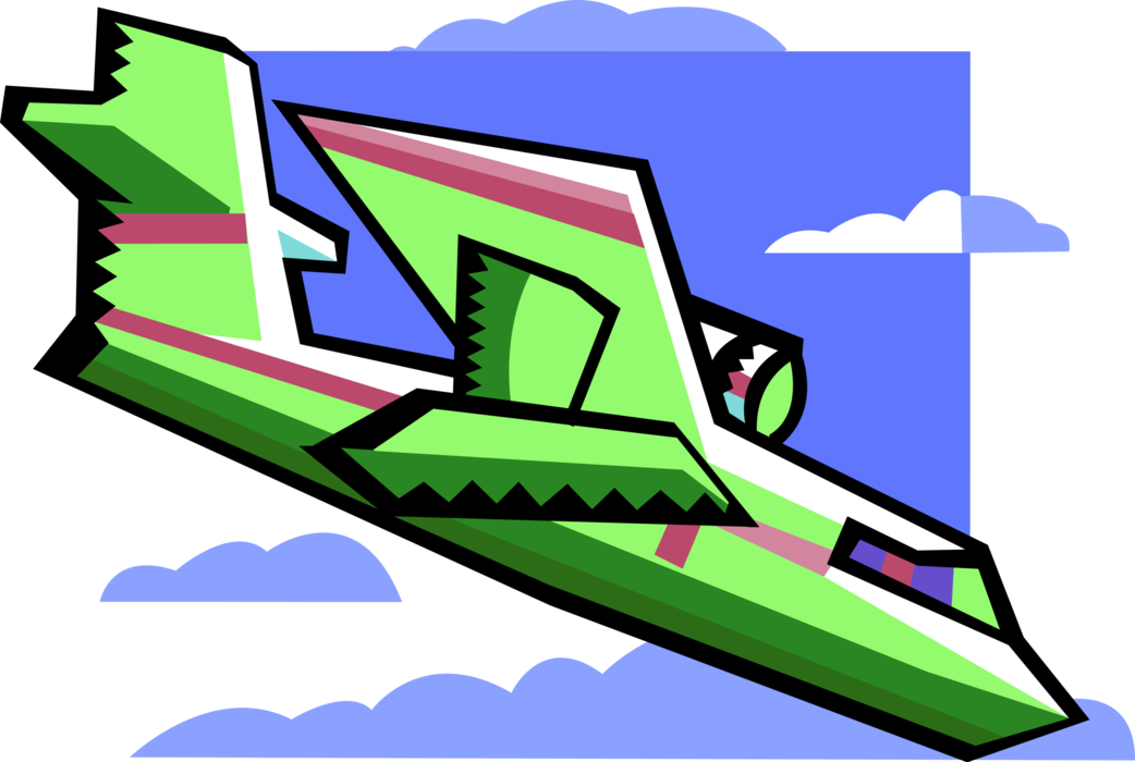 Vector Illustration of Floatplane or Float Plane Seaplane Landing with Pontoons Providing Buoyancy