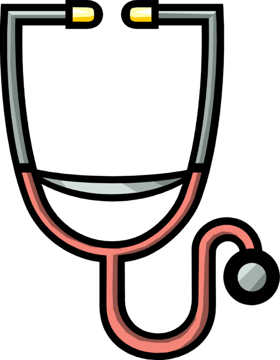 Vector Illustration of Stethoscope Acoustic Medical Device for Listening to Internal Sounds of Body