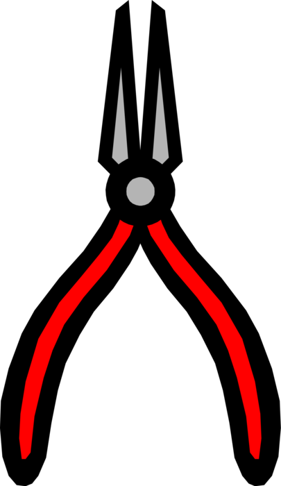 Vector Illustration of Needle Nose Pliers Hand Tool used to Hold Objects Firmly