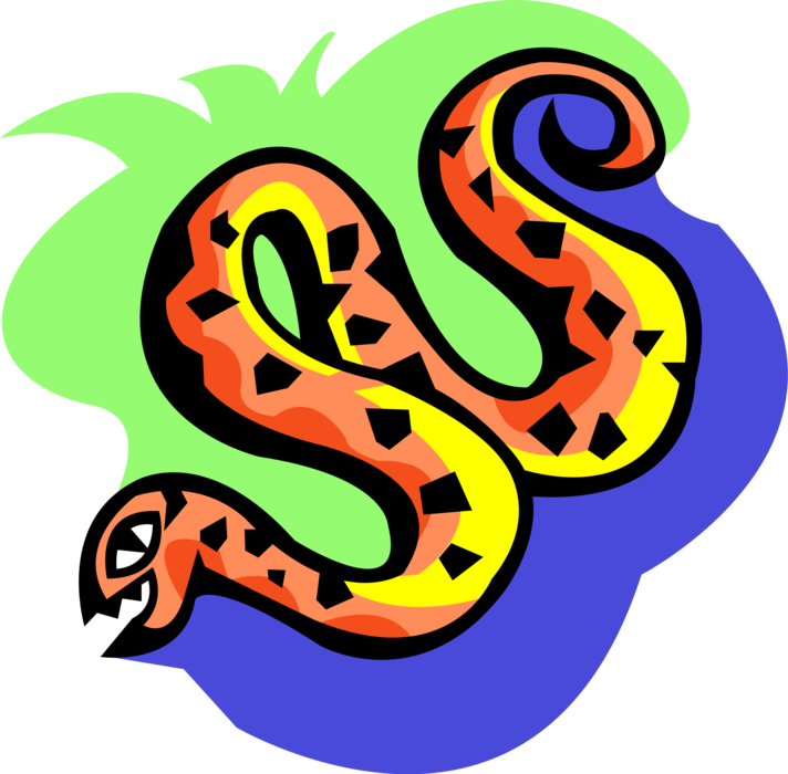 Vector Illustration of Reptile Snake Slithering