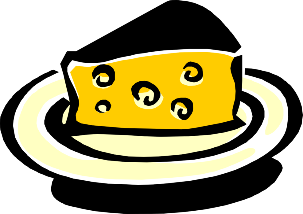 Vector Illustration of Cheese Food Derived from Dairy Milk