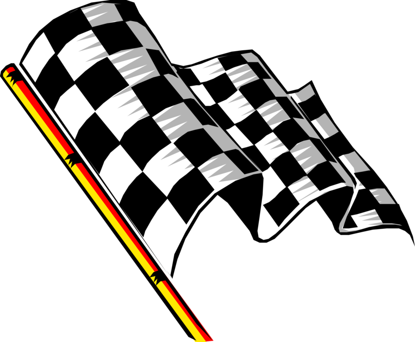 Vector Illustration of Checkered or Chequered Flag used on Race Circuit at Start and Finish