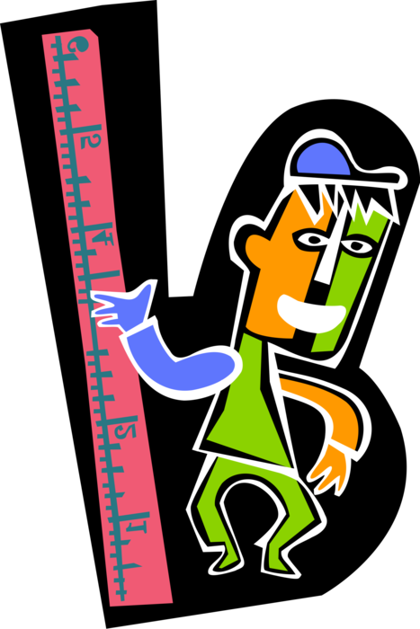 Vector Illustration of Student Ruler, Rule or Line Guage Measures Distances