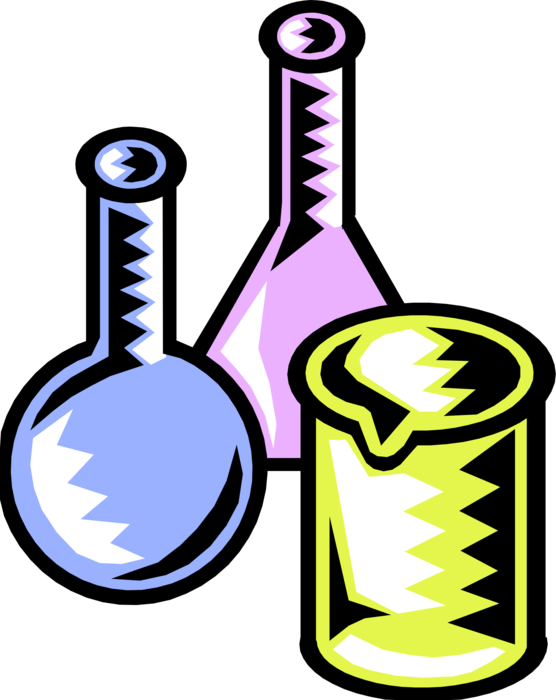 Vector Illustration of Laboratory Beaker Glassware for Stirring, Mixing and Heating Liquids