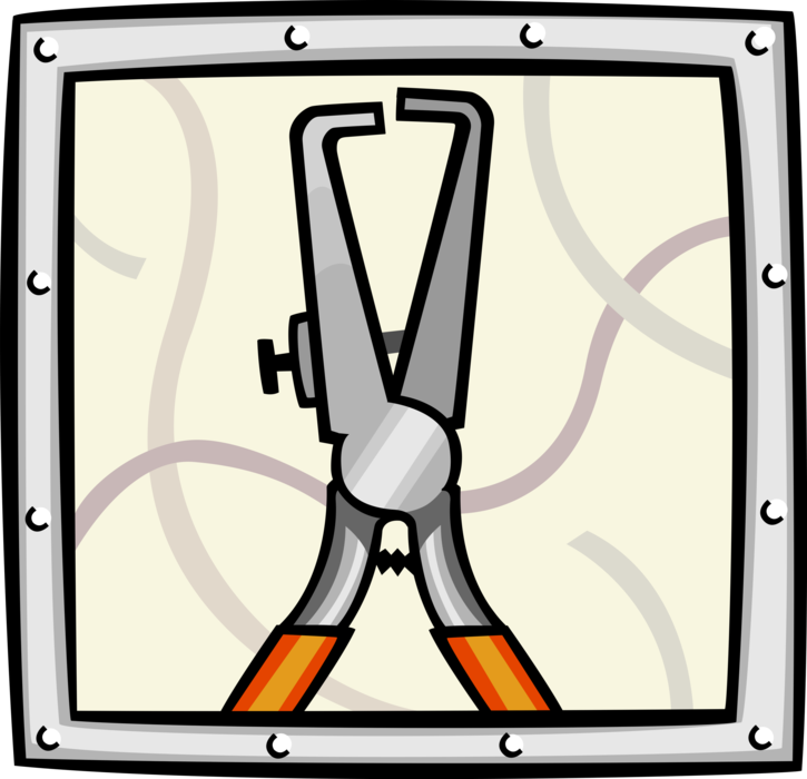 Vector Illustration of Pliers Hand Tool used to Hold Objects Firmly