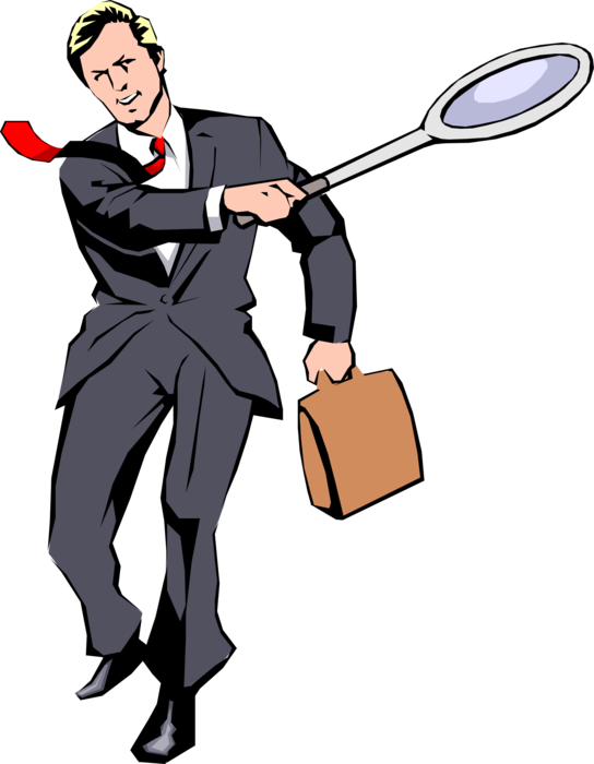 Vector Illustration of Businessman Tennis Player Swings the Racket