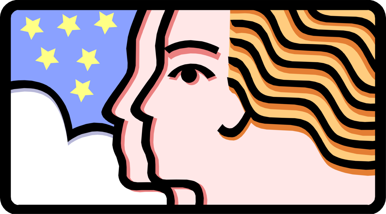 Vector Illustration of Faces with Gold Stars