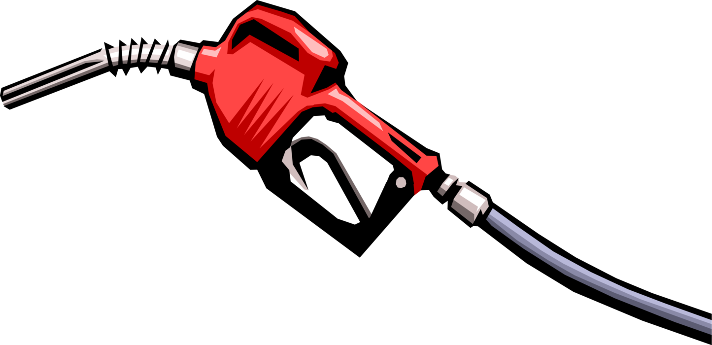 Vector Illustration of Fossil Fuel Petroleum Gas Service Station Gasoline Hose and Nozzle