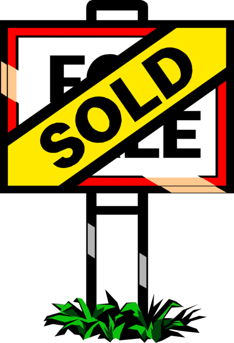 Vector Illustration of Residential Real Estate Sold Sign