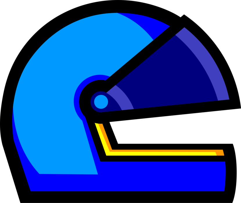 Vector Illustration of Motorcycle Helmet Protective Headgear used by Motorcycle Riders