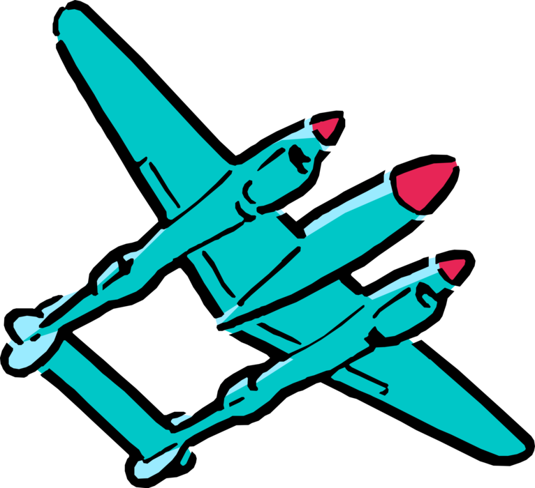 Vector Illustration of Second World War de Havilland Vampire Fighter Jet Airplane