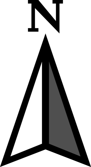 Vector Illustration of Compass North Direction Indicator Map Symbol