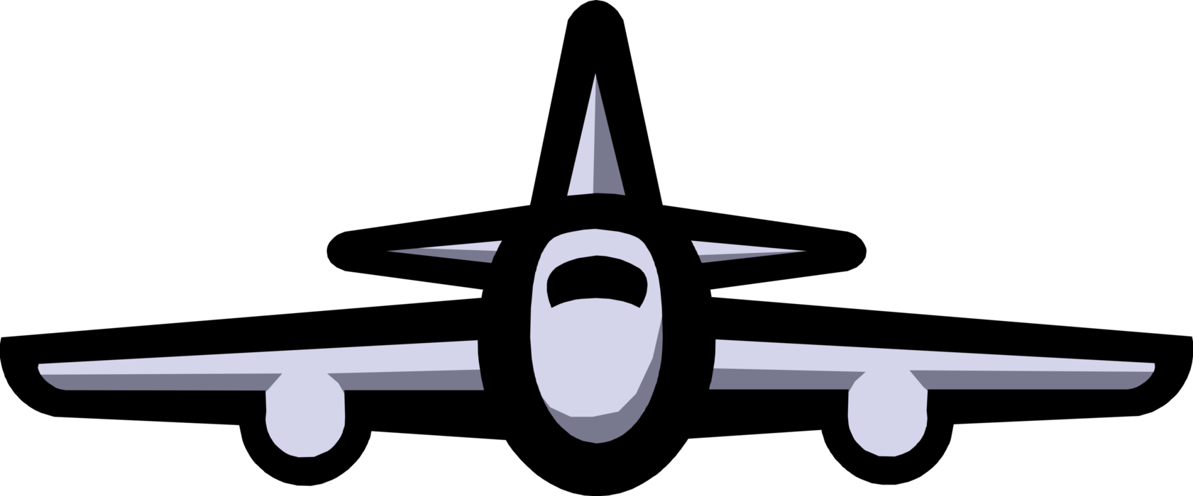 Vector Illustration of Fixed-Wing Jet Airplane Aircraft in Level Flight