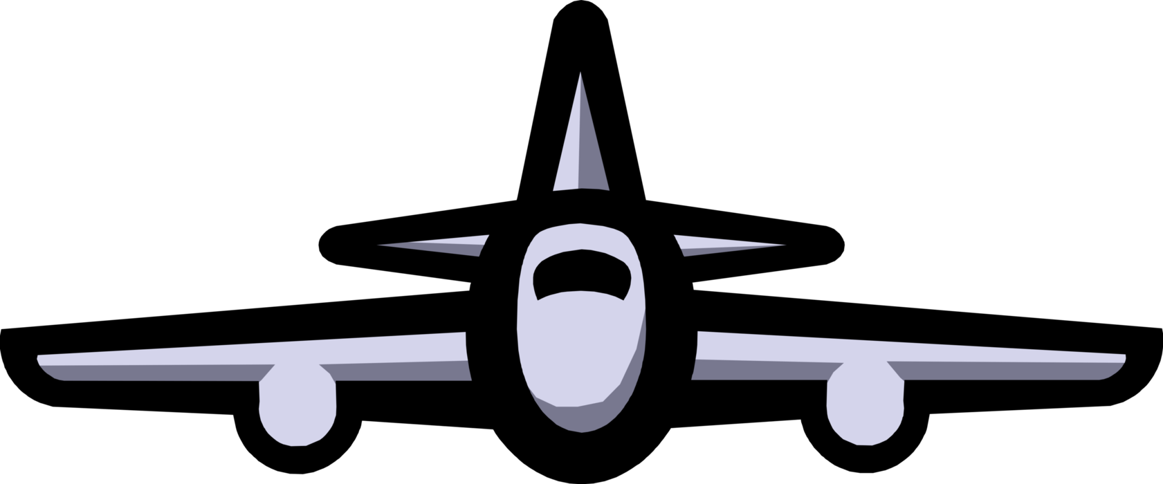 Vector Illustration of Fixed-Wing Jet Airplane Aircraft in Level Flight