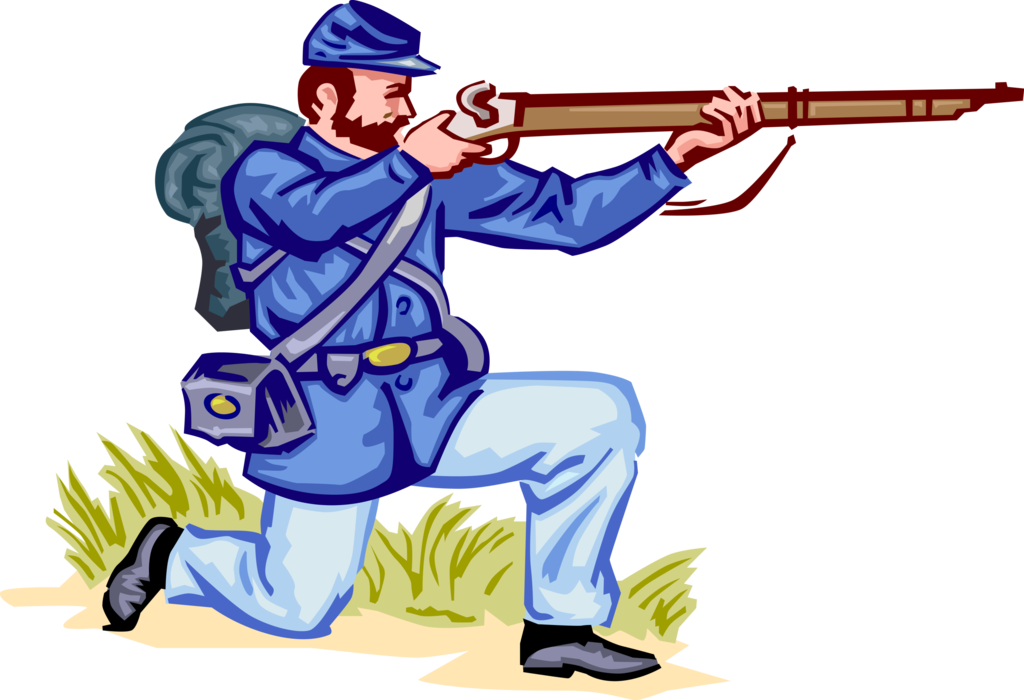 Vector Illustration of United States Civil War Federal Infantry with Enfield Pattern 1853 Rifle-Musket