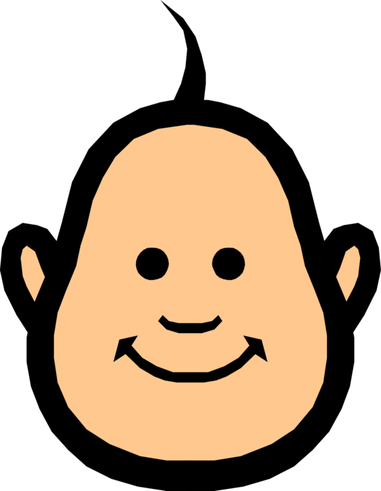 Vector Illustration of Baby Face and Head
