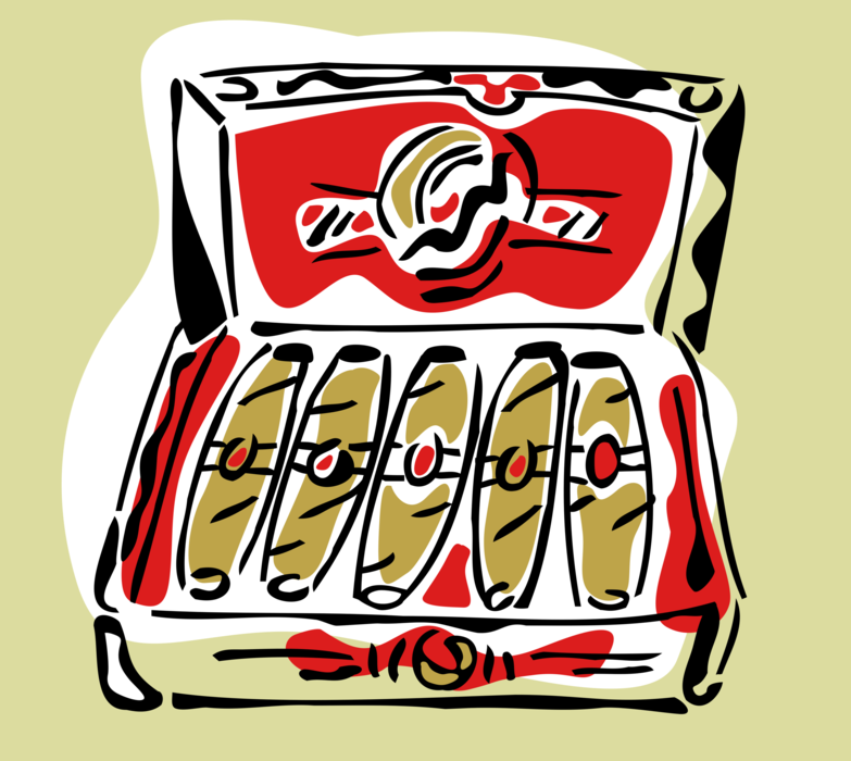 Vector Illustration of Box of Tobacco Smoker's Cuban Cigars