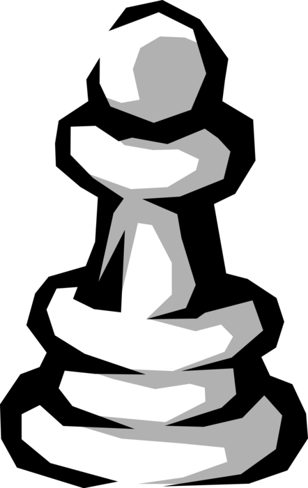 Vector Illustration of Pawn Weakest, Most Numerous Piece in Game of Chess
