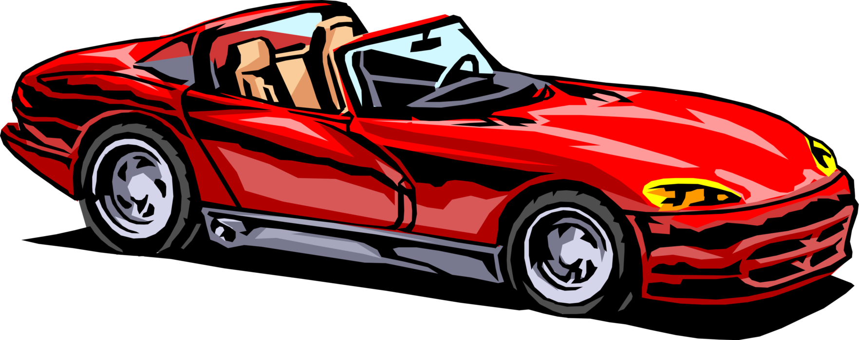 Vector Illustration of Viper Convertible Sports Car Automobile Motor Vehicle