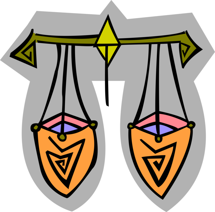 Vector Illustration of Weighing Scales Force-Measuring Devices for Weight Measurement