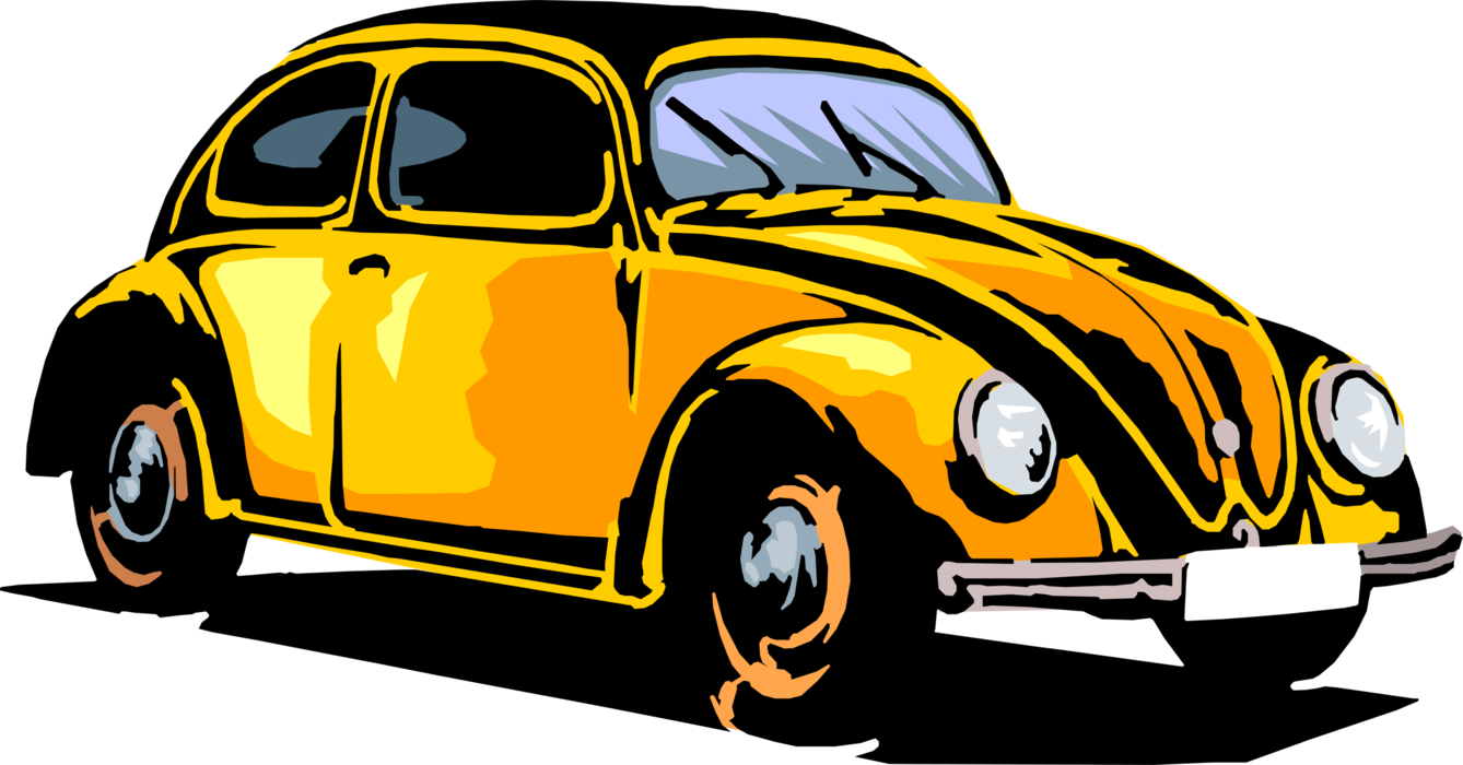 Vector Illustration of Volkswagen Beetle Car Automobile Motor Vehicle 