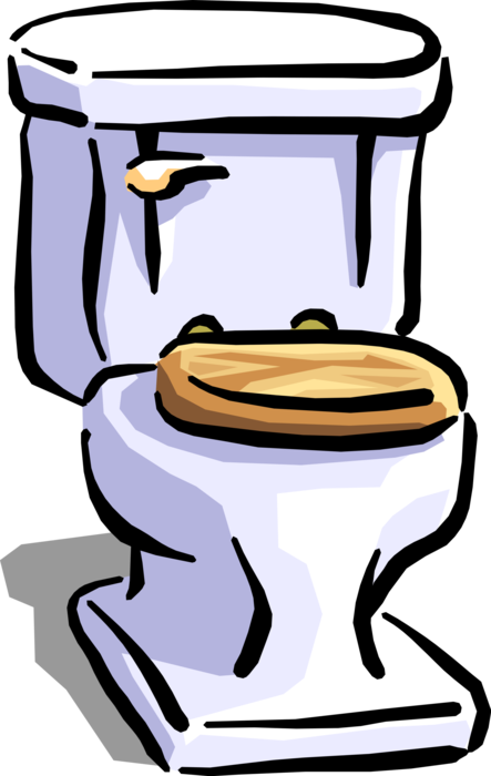 Vector Illustration of Toilet Sanitation Fixture for Disposal of Human Urine and Feces