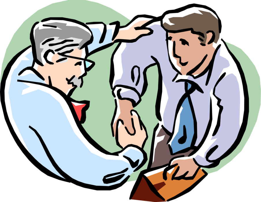 Vector Illustration of Professional Sales Executive Seals the Deal with Client Handshake