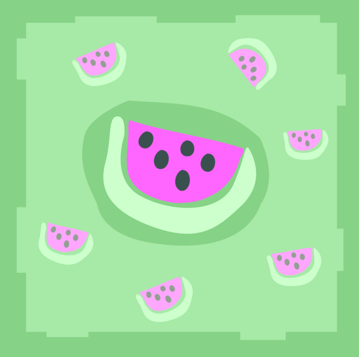 Vector Illustration of Summer Watermelon Fruit Melons