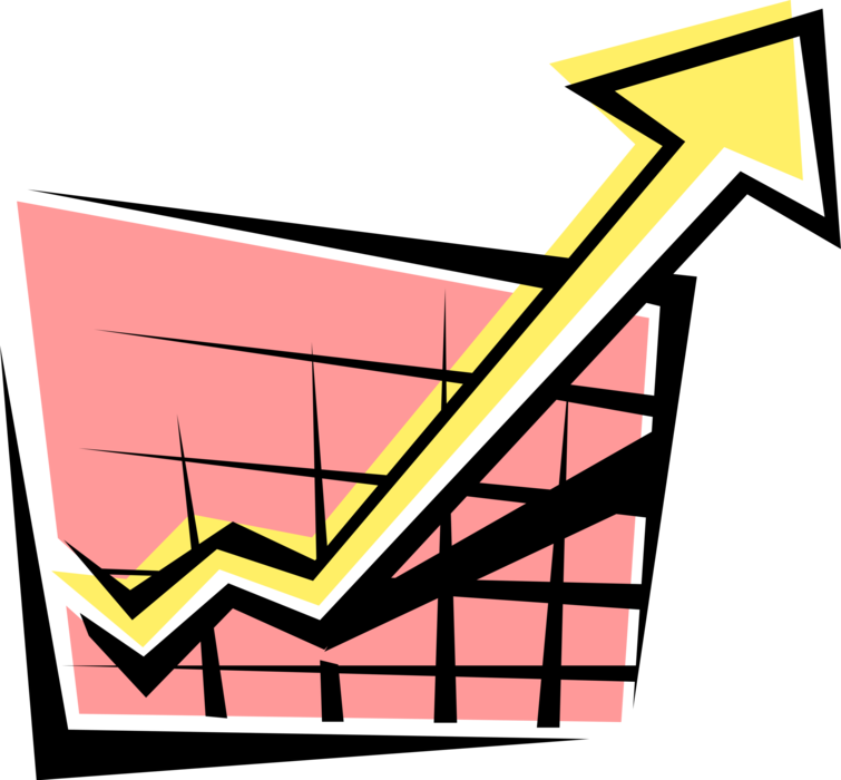 Vector Illustration of Sales Chart Diagram or Graph is Graphical Representation of Data