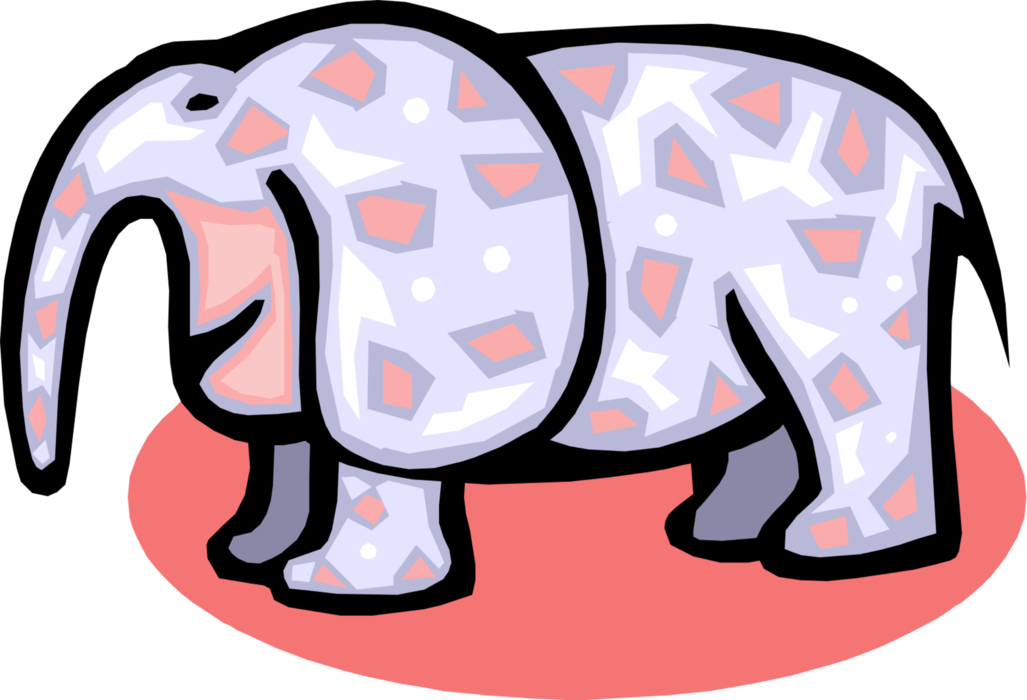 Vector Illustration of African Elephant with Pink Spots