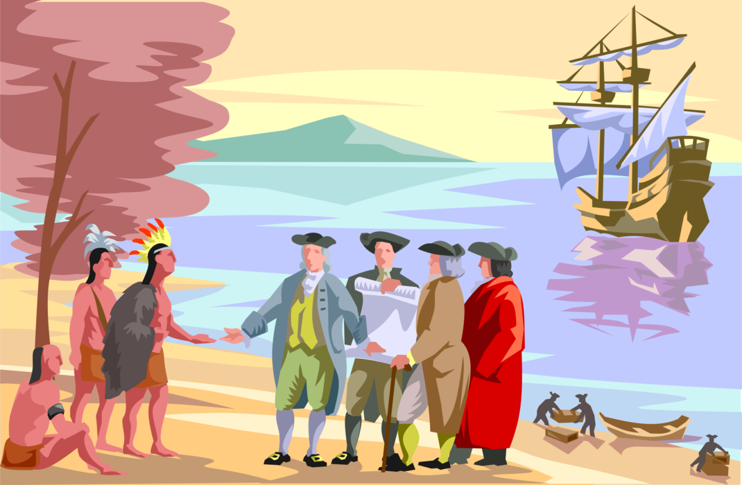 Vector Illustration of William Penn, English Quaker Leader and Founder of Pennsylvania Colony