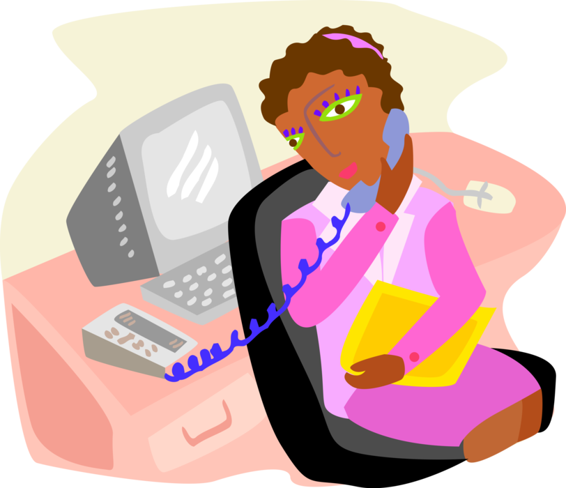 Vector Illustration of Businesswoman on the Telephone