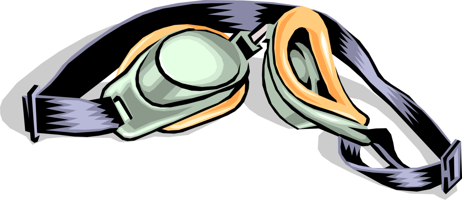 Vector Illustration of Swimming and Diving Goggles