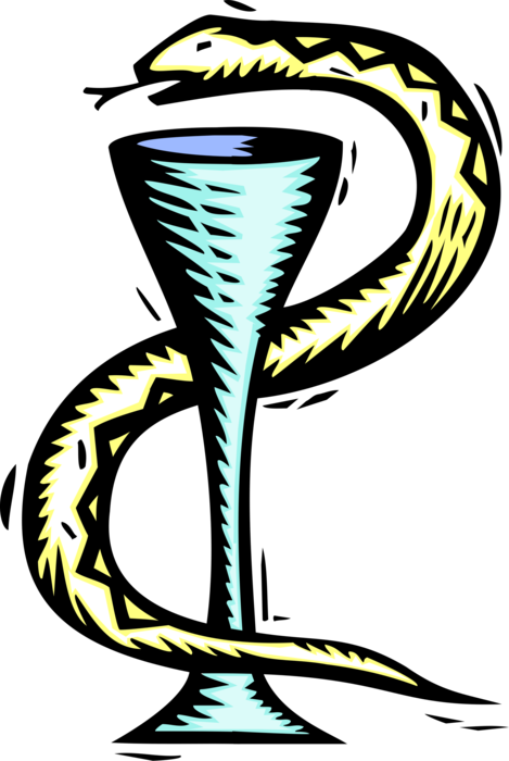 Vector Illustration of Serpent Reptile Snake and Chalice Cup