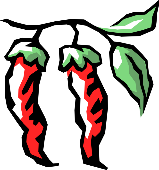 Vector Illustration of Hot Red Peppers